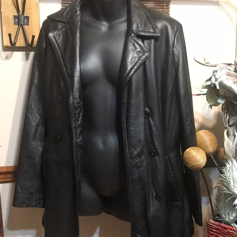 🚨B2G1 WILSON LEATHER Black Lined Leather Coat Jacket - Picture 1 of 15